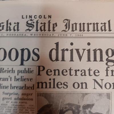 1941 - 1944 NEWSPAPER HEADLINES REGARDING WWII