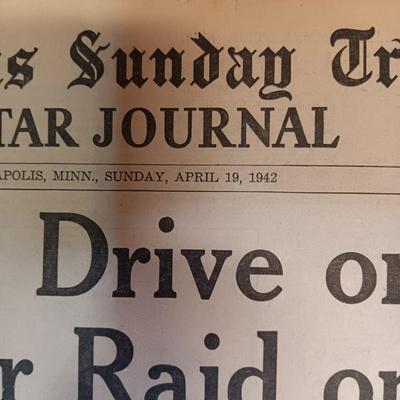 1941 - 1944 NEWSPAPER HEADLINES REGARDING WWII