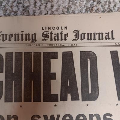 1941 - 1944 NEWSPAPER HEADLINES REGARDING WWII