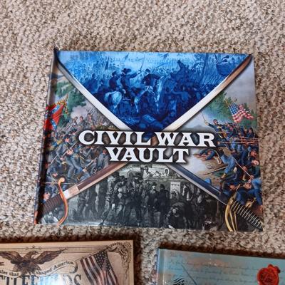 BOOKS ON CIVIL WAR AND A HUGE HARDBACK ATLAS OF THE WORLD