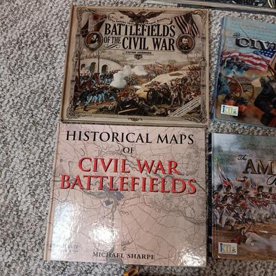 BOOKS ON CIVIL WAR AND A HUGE HARDBACK ATLAS OF THE WORLD