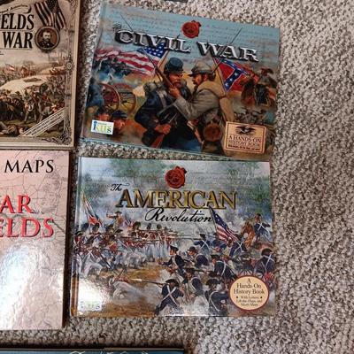 BOOKS ON CIVIL WAR AND A HUGE HARDBACK ATLAS OF THE WORLD