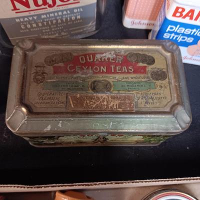 VARIETY OF OLD TINS AND A FEW OLD BOTTLES