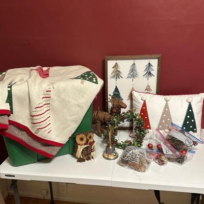 Christmas decor and bin