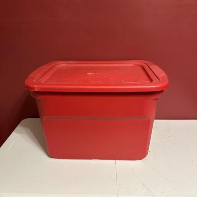 Christmas decor and bin