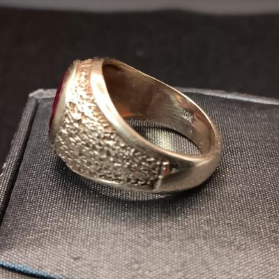 MEN'S 10K GOLD MASONIC RING 8.07g SIZE 8 1/2