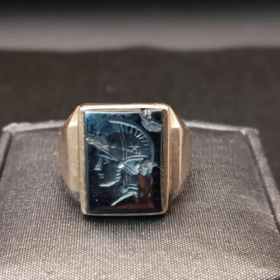 MEN'S 10K GOLD RING WITH ROMAN SOLDIER 9.70g SIZE 8