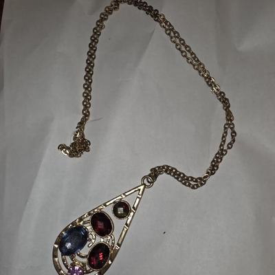 Gold tone Jeweled Necklace