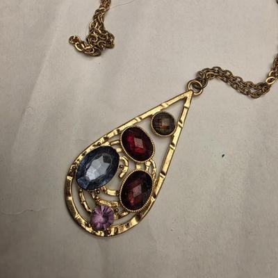 Gold tone Jeweled Necklace