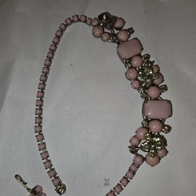 Pink and Gold tone necklace
