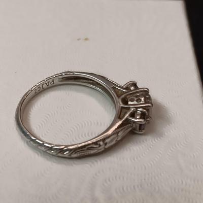 STERLING SILVER RING WITH CZ AND BLUE TOPAZ STONES 3.34g SIZE 9 1/2