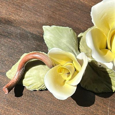 Vintage Capodimonte Porcelain - Yellow Roses Figurine
