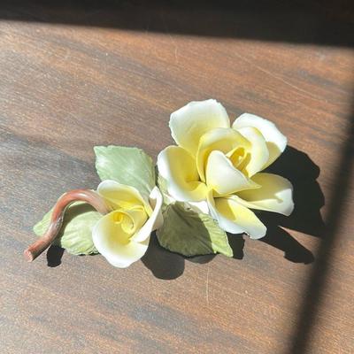 Vintage Capodimonte Porcelain - Yellow Roses Figurine