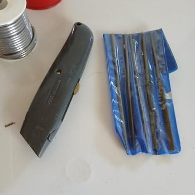 Mixed Tool Lot – Spade Bits, Multimeter, Utility Knife & More
