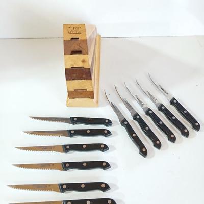 Classic Cuisine 11-Piece Steak Knife Set with Wood Block