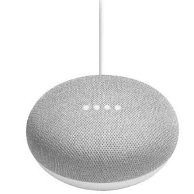 Sale Photo Thumbnail #613: Fabric-covered tabletop speaker with Google Assistant, voice commands, plays music, etc.  Great used condition, no box.