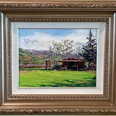 Original Oil Painting By Hope Stevenson "Smothers Brothers Tasting Room"