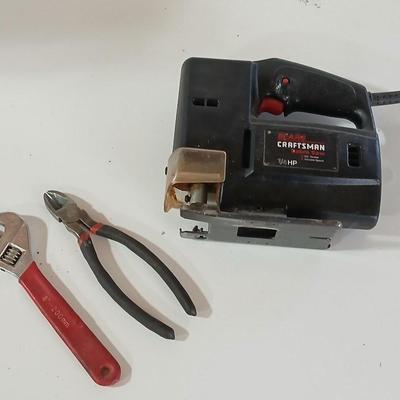 Craftsman 3/4 HP Jigsaw + Pliers & Adjustable Wrench Lot