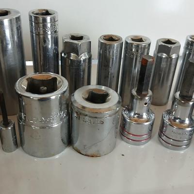 Assorted Socket & Bit Lot – Mixed Sizes & Brands - Mostly Craftsman