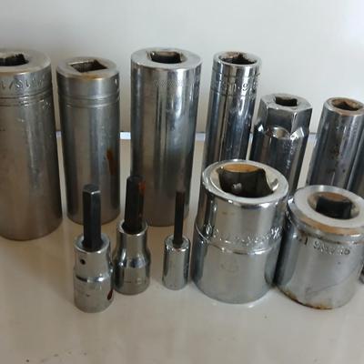 Assorted Socket & Bit Lot – Mixed Sizes & Brands - Mostly Craftsman