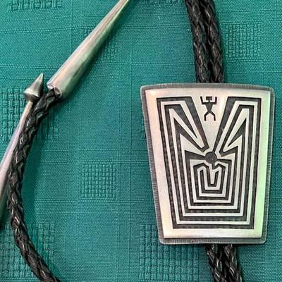 Two Sterling Silver Native American Bolo Ties