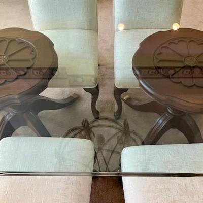 Glass Top Dining Table With Six Chairs