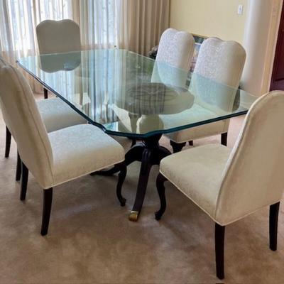 Glass Top Dining Table With Six Chairs
