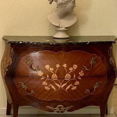 Ornate Marble Top Dresser