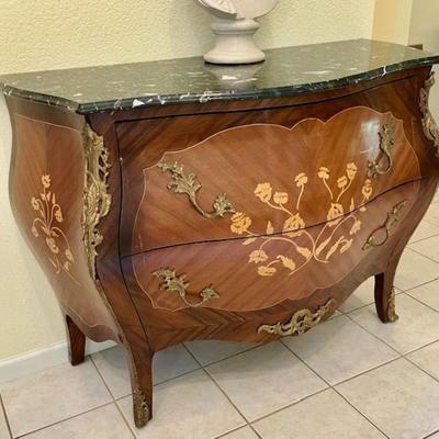 Ornate Marble Top Dresser