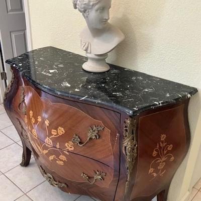 Ornate Marble Top Dresser