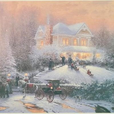 Thomas Kinkade Placerville Victorian Christmas II Signed Lithograph