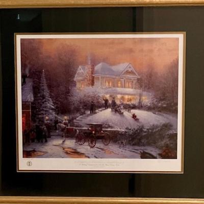 Thomas Kinkade Placerville Victorian Christmas II Signed Lithograph