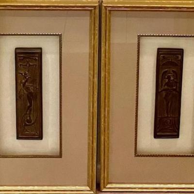 Two Framed Quadri Ceramic Figures