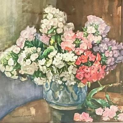Original Floral Watercolor By Marcella Smith