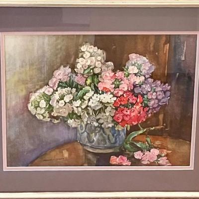 Original Floral Watercolor By Marcella Smith