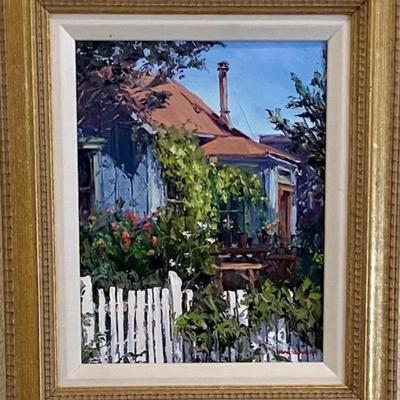 Hope Stevenson Original Oil Painting "Blue House"