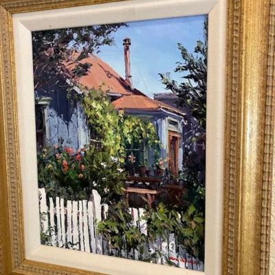 Hope Stevenson Original Oil Painting "Blue House"