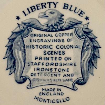 Lot Of Nine Liberty Blue China Plates