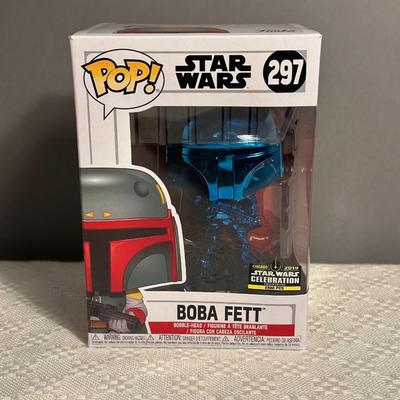 Star Wars Funko Pop - Blue Chrome Boba Fett #279 - Chicago 2019 Star Wars Celebration