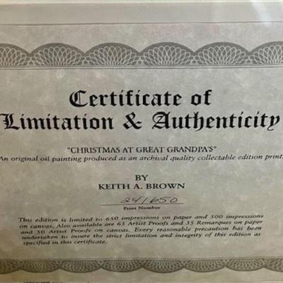 Keith Brown "Christmas At Great Grandpa"s" Print