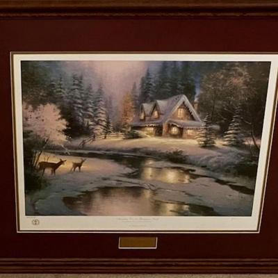 Thomas Kinkade Lithograph "Christmas Eve On Hangtown Creek"