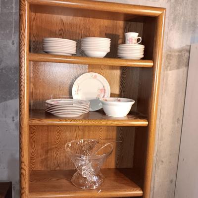 GIBSON DINNERWARE SERVICE FOR 7 AND A PUNCH BOWL WITH GLASS CUPS