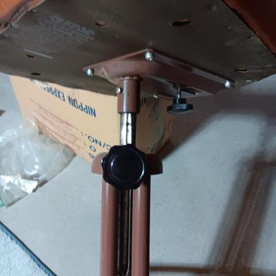 METAL STORAGE CABINET, SWIVEL STOOL AND A FAN