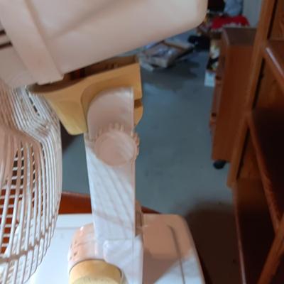 METAL STORAGE CABINET, SWIVEL STOOL AND A FAN