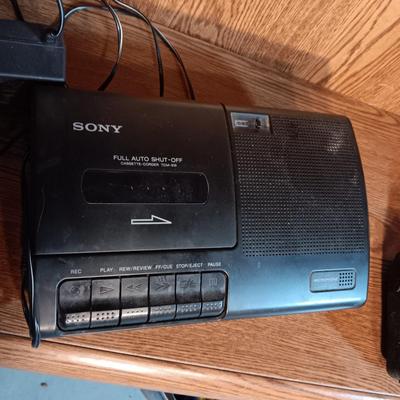 SW BELL 20 CHANNEL WALKIE TALKIES, SONY CASSETTE PLAYER AND VARIETY OF BATTERIES