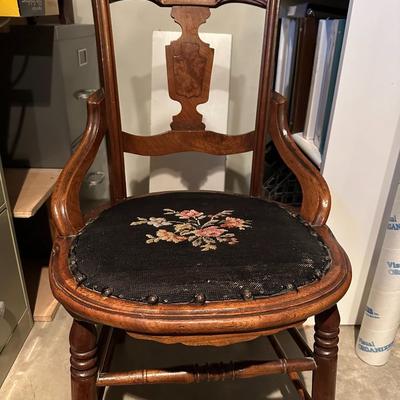 Antique Victoria Needlepoint Chair