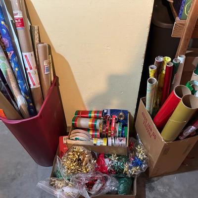 Huge Gift Wrap, Ribbon, Bows Lot