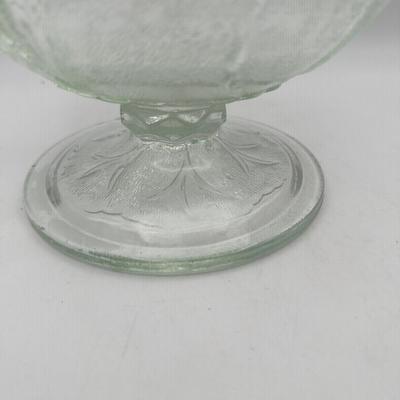 Vintage Pebble Leaf Clear Punch Bowl by Indiana Glass