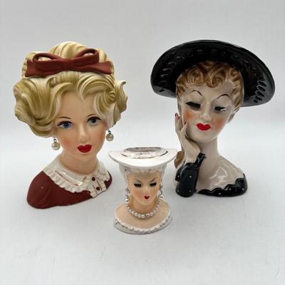 Mid Century Porcelain Head Vases