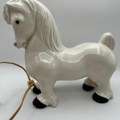 MCM Ceramic Horse Lamp